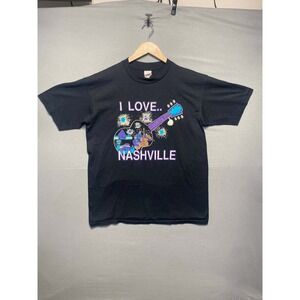 Belton I Love Nashville T Shirt Mens XL Black Single Stitch Vintage Souvenir
